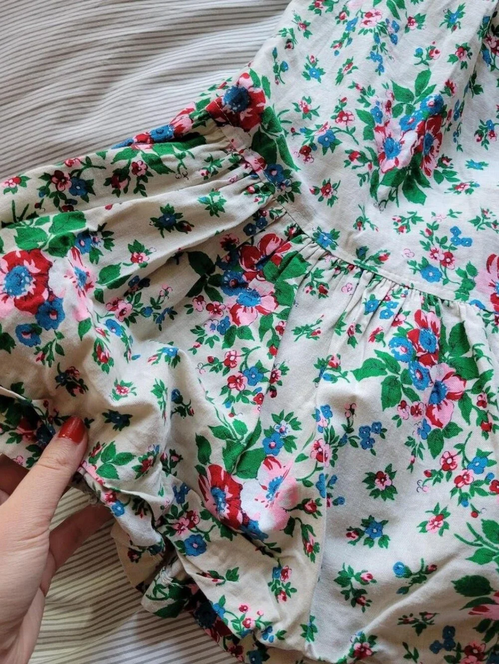 Vintage floral empire waist ruffle dress - Picture 6 of 7